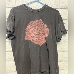 Gray Rose Graphic Shirt